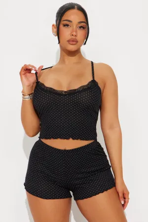 Always Dreaming Ribbed PJ Short Set - Black