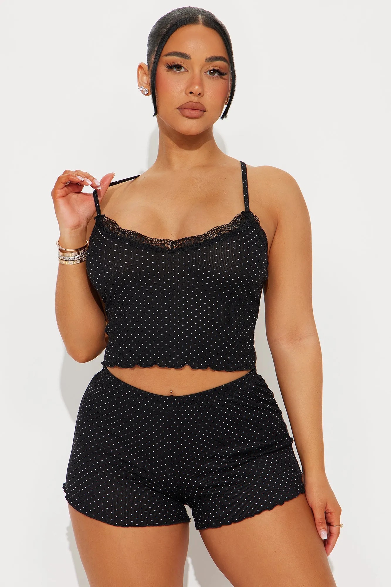Always Dreaming Ribbed PJ Short Set - Black