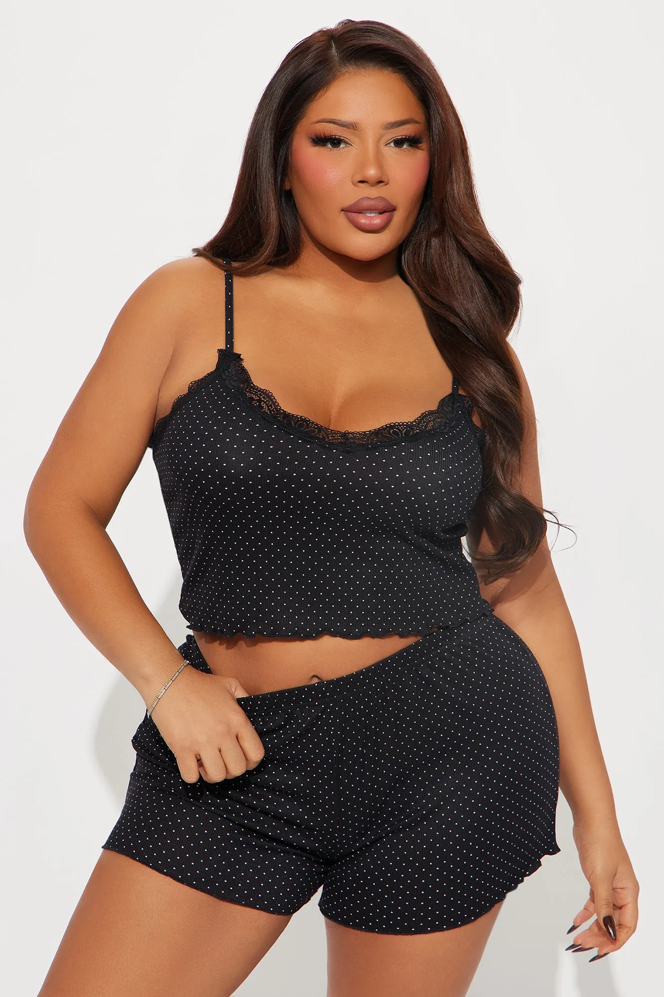 Always Dreaming Ribbed PJ Short Set - Black