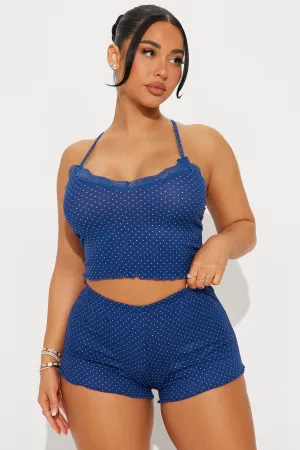 Always Dreaming Ribbed PJ Short Set - Navy