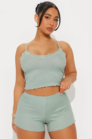 Always Dreaming Ribbed PJ Short Set - Sage