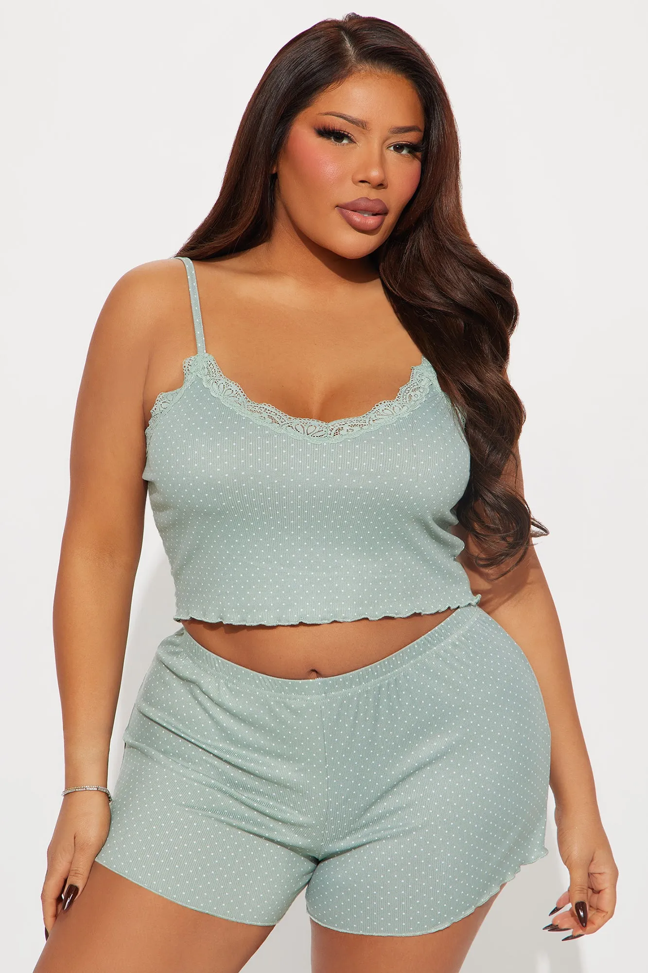 Always Dreaming Ribbed PJ Short Set - Sage
