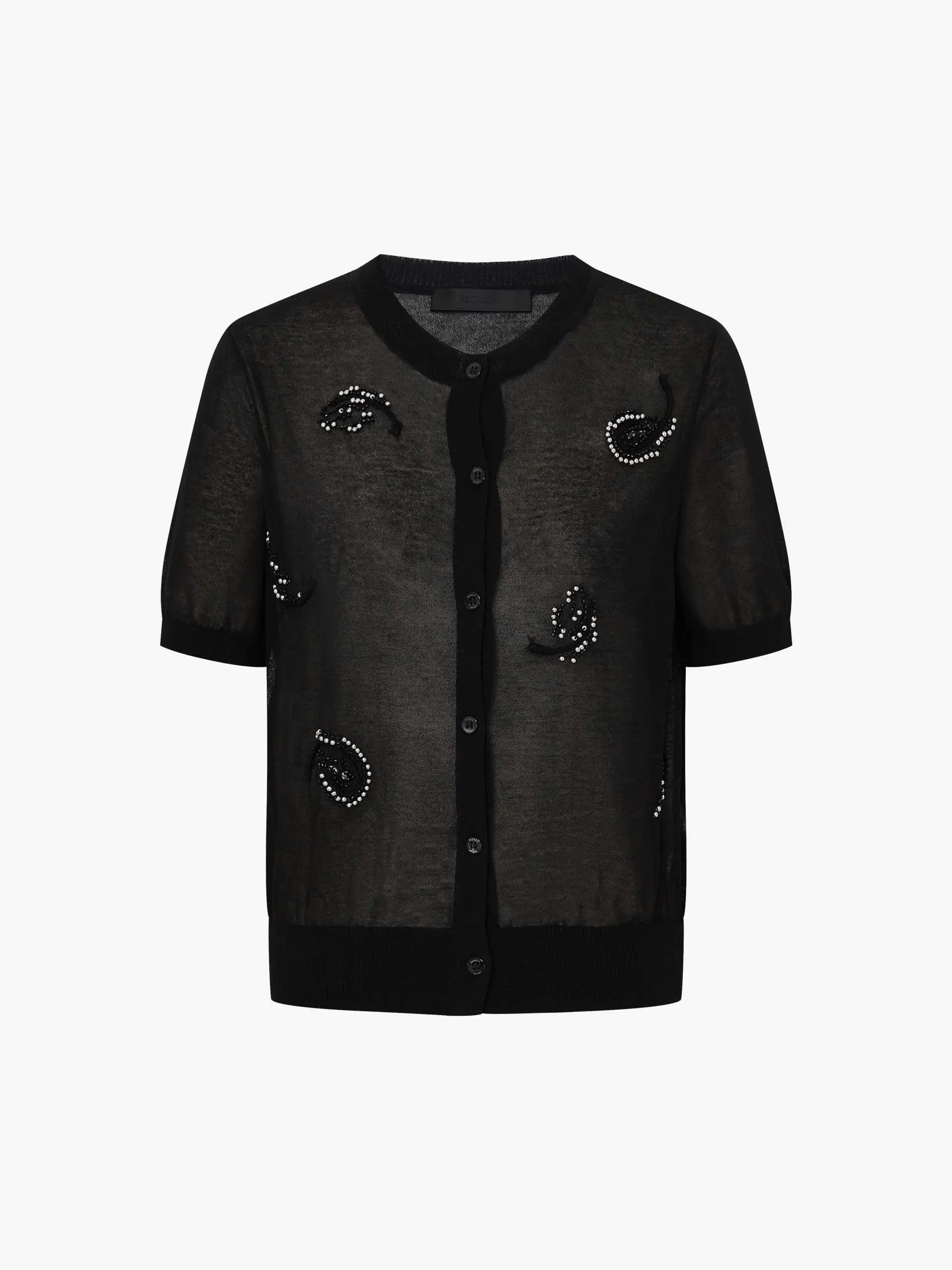 Front Embroidery Knitted Cardigan