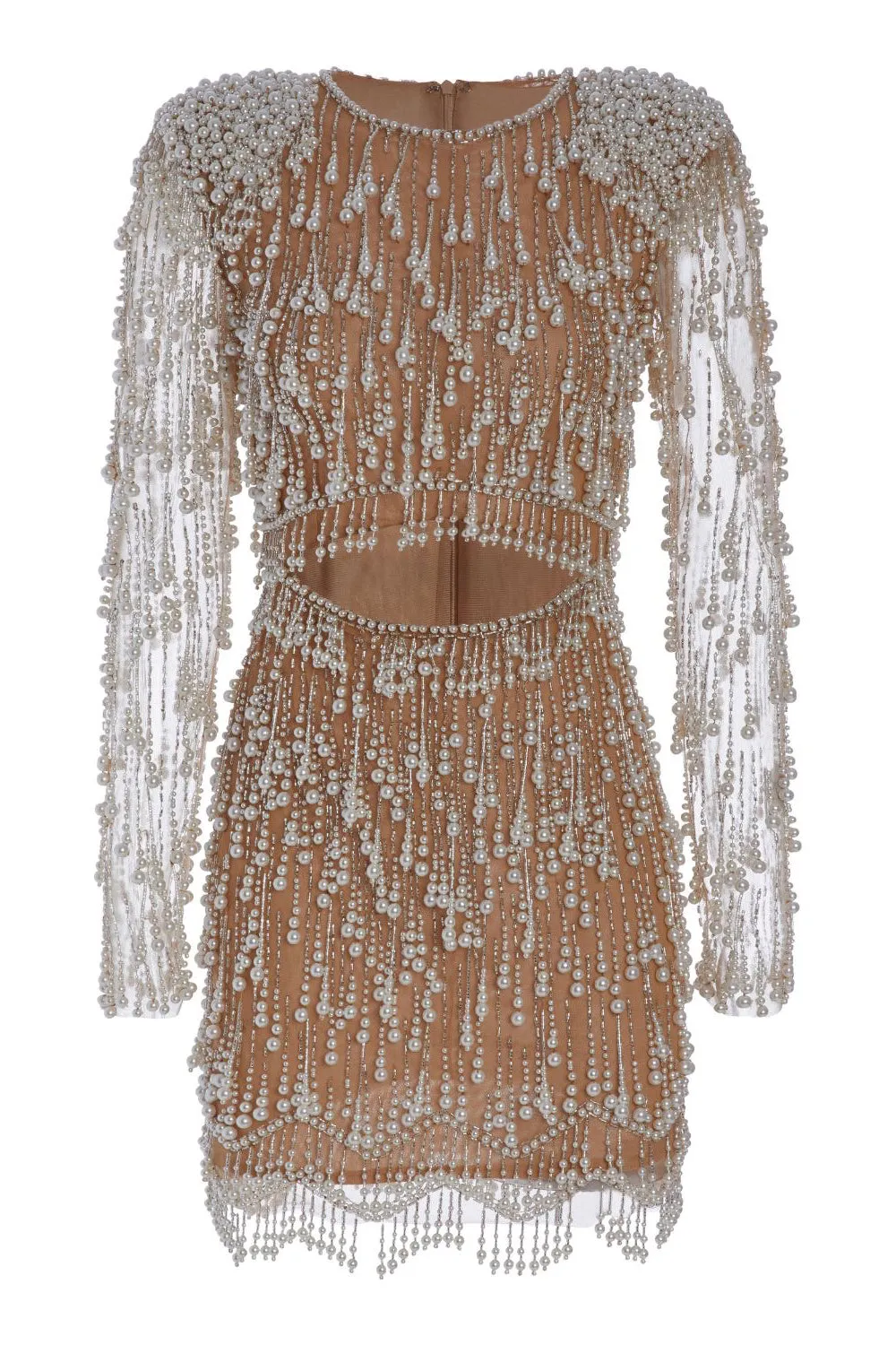 Fully Beaded Cut-Out Cocktail Dress
