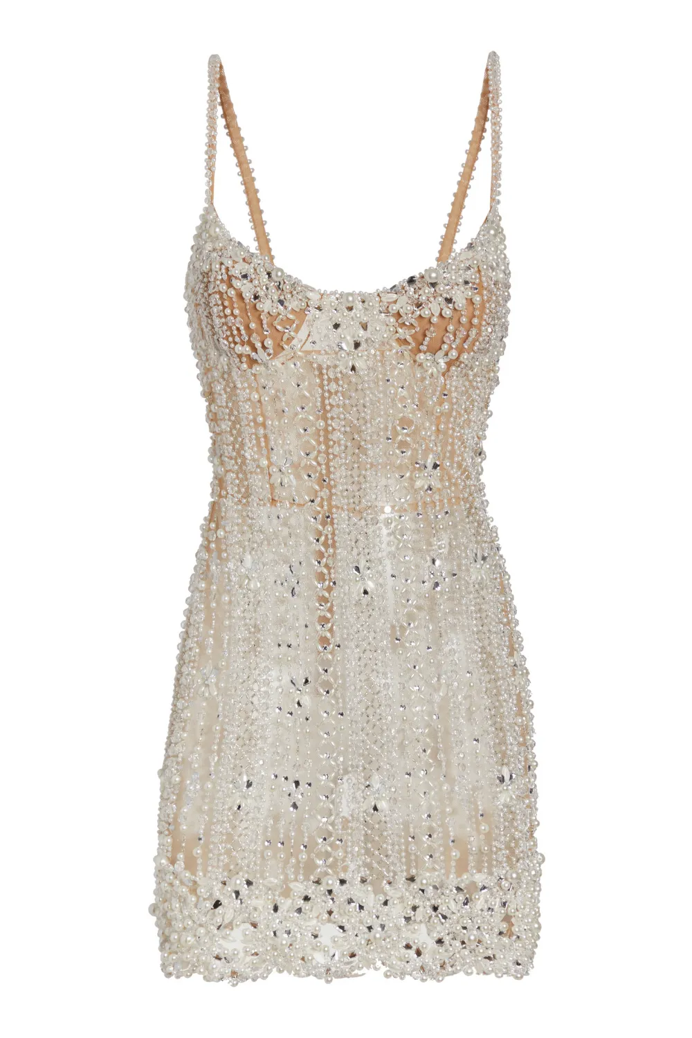 Pearl-Beaded Cocktail Dress