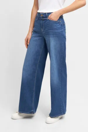 Raffaello Rossi Sventy Belt Fluid Soft Touch Wide Leg Denim Jean | Blue-Blue