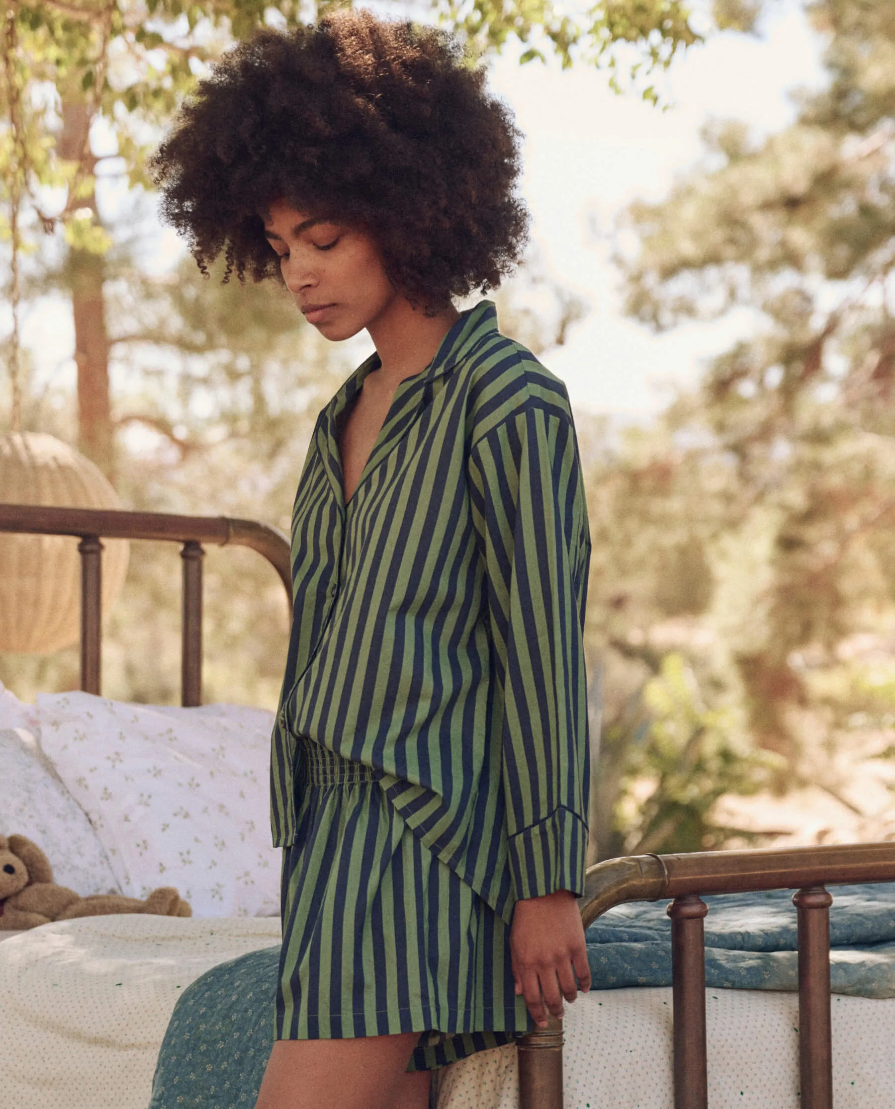 The Pajama Shirt. -- Seaside Stripe