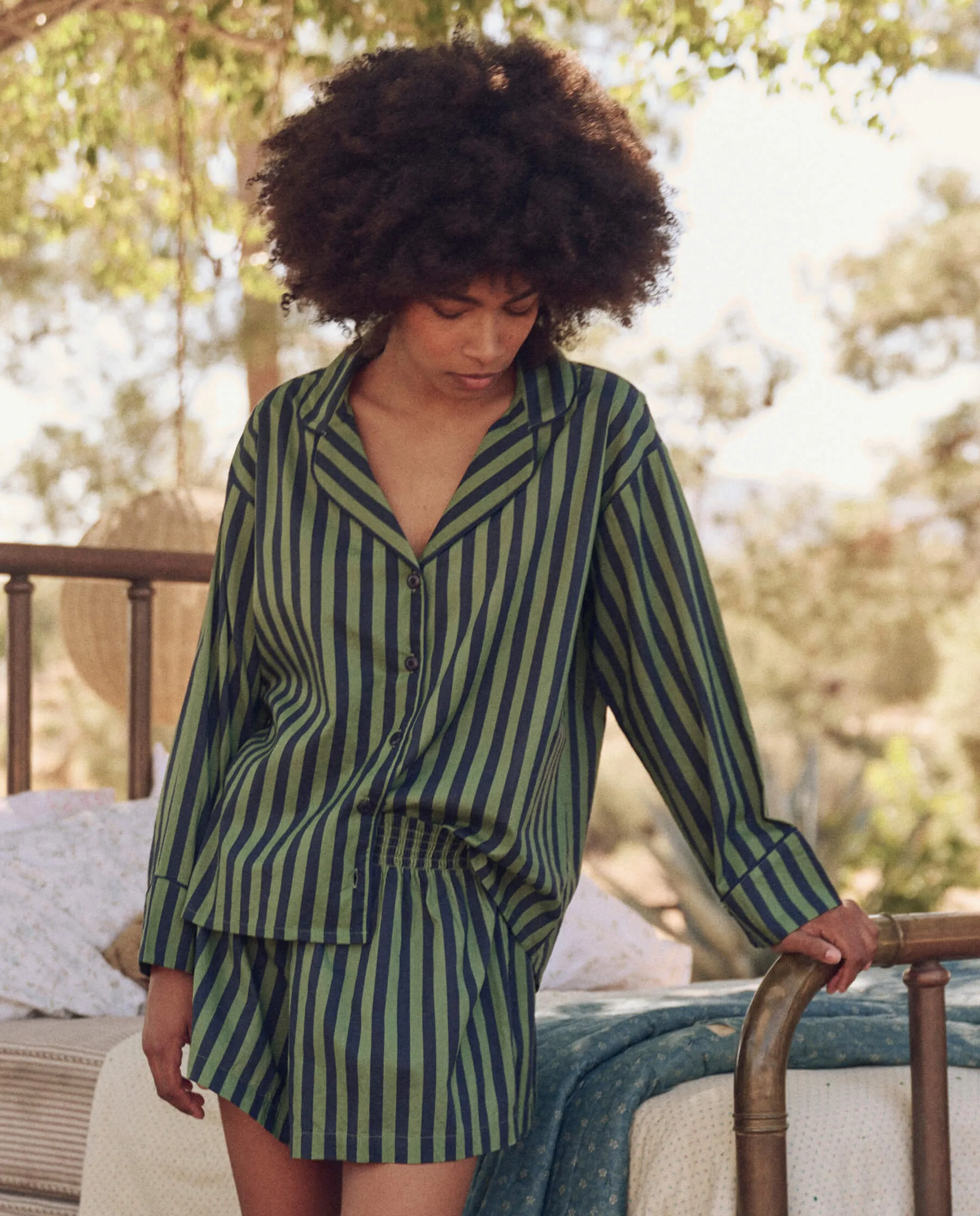 The Pajama Shirt. -- Seaside Stripe