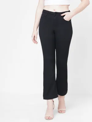 Women High-Rise Mini Flare Jeans