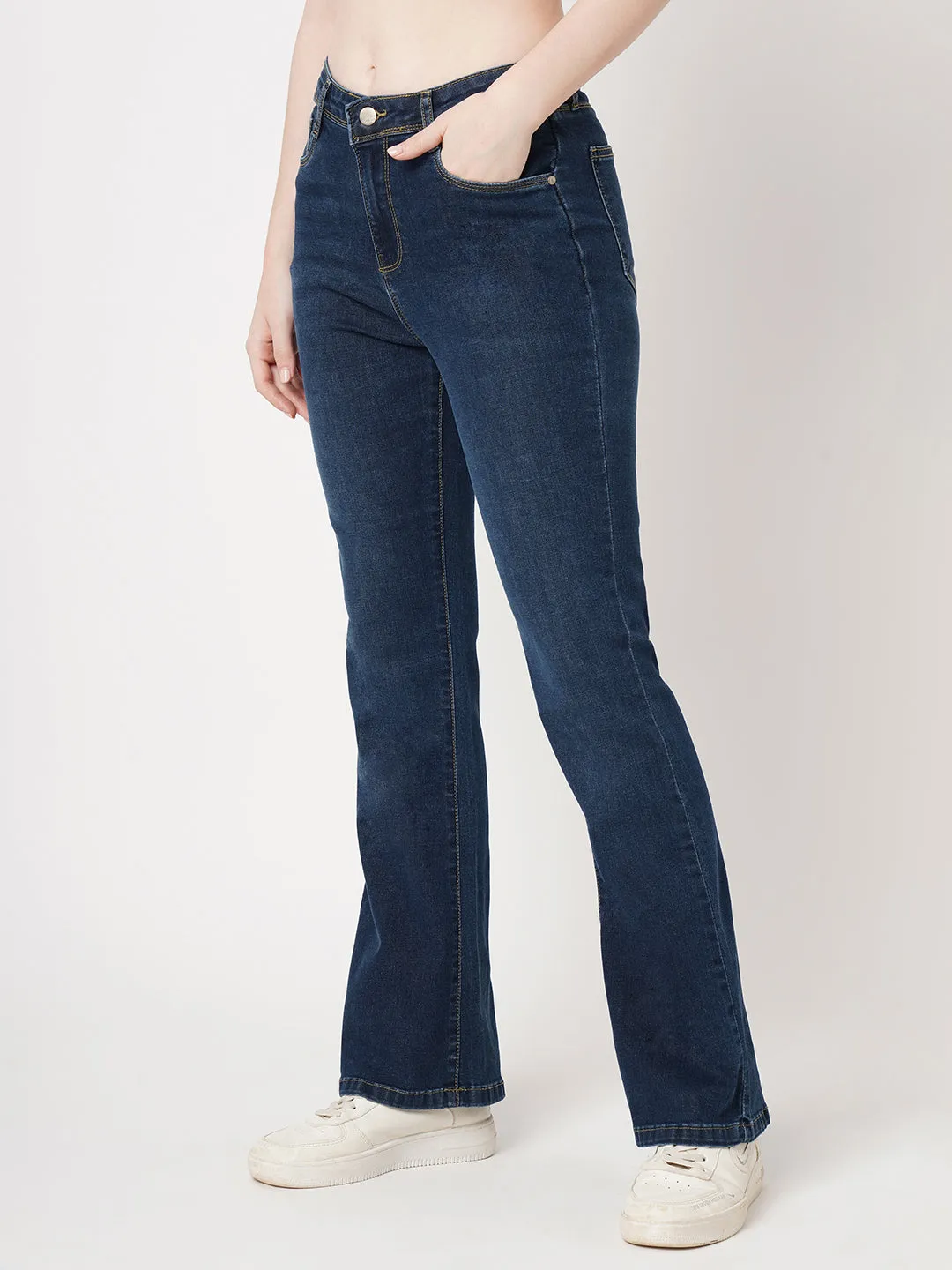 Women High Rise MINI FLARE Jeans