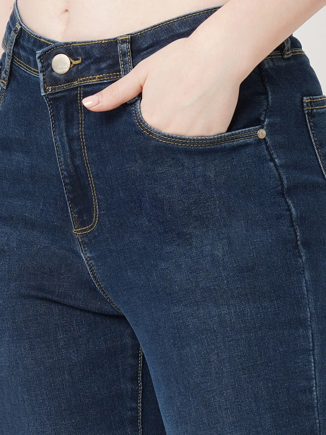 Women High Rise MINI FLARE Jeans